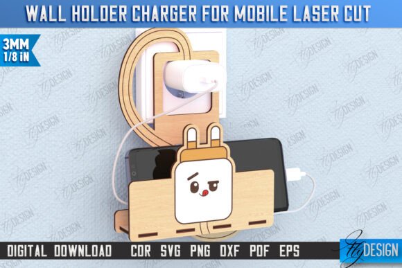 Download Wall Mobile Charger Holder Laser Cut - Premium Bundle