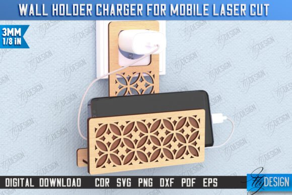 Download Wall Mobile Charger Holder Laser Cut - Premium Bundle